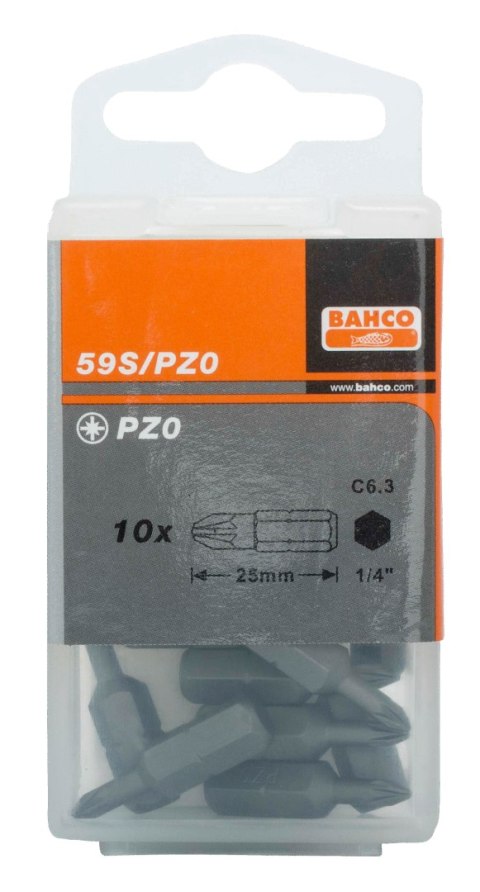 BAHCO Bit 1/4" PZ3x25 mm, 10 szt. BAHCO