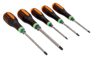 BAHCO Zestaw wkrętaków przelotowych ERGO™ do śrub TORX® z 6-kątnym trzpieniem, 5 sztuk BAHCO