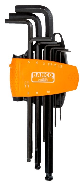 BAHCO Klucze imbusowe z kulką i magnetyzerem 9 szt. 1.5-10 mm BAHCO