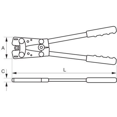 BAHCO Nożyce do zagniatania złączek nieizolowanych 25-150 mm² BAHCO