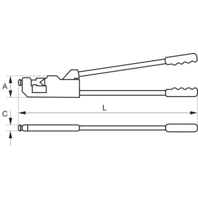 BAHCO Nożyce do zagniatania złączek nieizolowanych Cu 10-120 mm² Al 10-95 mm² BAHCO