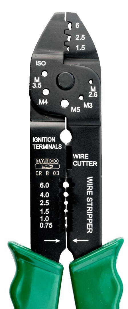 BAHCO Szczypce 220 mm do zagniatania brzegów 1.50-6.00 mm², przycinania i odizolowywania kabli 0.75-6.00 mm² BAHCO