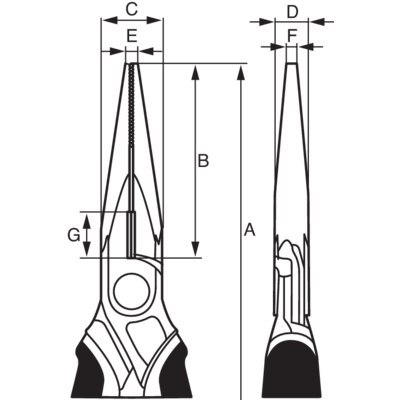 BAHCO Szczypce płaskie zwężone ERGO 140 mm 2430 G-140 BAHCO