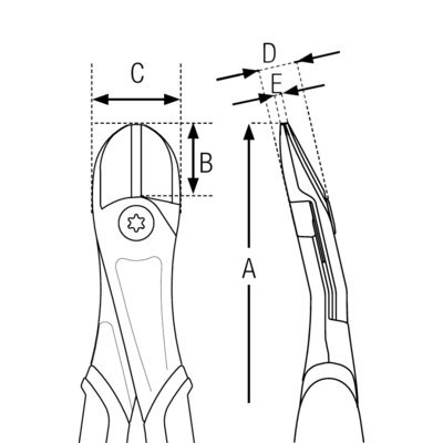 BAHCO Ucinaki boczne ERGO HD odgięte o 14º 140mm do drutu fortepianowego 2.0 mm BAHCO