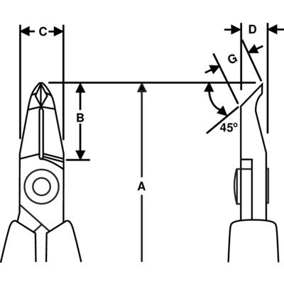 BAHCO Ucinaki ukośne 45° cięcie 0.2-1.0 mm BAHCO