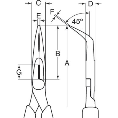 BAHCO Szczypce półokrągłe wygięte 210 mm BAHCO