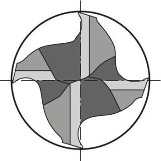 GÜHRING Frez Ratio,dlugi DIN6527,pelnowegl.,FIRE,typ INOX,chwytHB,4-ostrz.,12,0mm GÜHRING