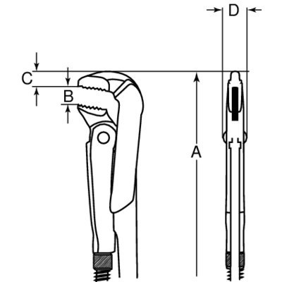 BAHCO Klucz do rur 1.1/2" 90° żaba BAHCO