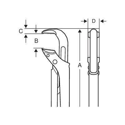 BAHCO Szczypce do rur ERGO™ Model Szwedzki z miękkim trzonem 430 mm 65 mm 1 1/2" BAHCO