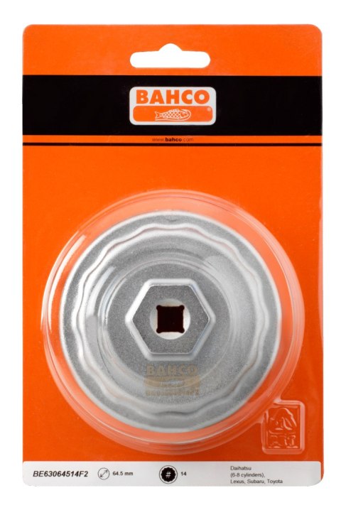 BAHCO Klucz do filtrów olejowych 64.5mm 14-kątów do Toyota, Lexus, Subaru, Daihatsu 2,5-5,7L BAHCO