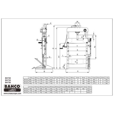 BAHCO Prasa hydrauliczna 20 TON BAHCO