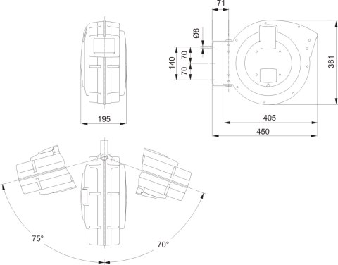 BAHCO Przedłużacz pneumatyczny zwijany 10 mm x 14+1 m BAHCO