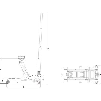 BAHCO Podnośnik wózkowy aluminiowy 2,5 T BAHCO