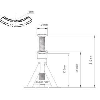 BAHCO Podpora 12 T, zakres 350-510 mm BAHCO