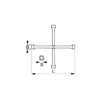 BAHCO Klucz krzyżakowy do kół nasadki 24/27/32mm, kwadrat 3/4" BAHCO