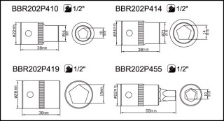 BAHCO Oprawa pięciokątna 1/2" 14 mm do zestawu BBR202P4 BAHCO