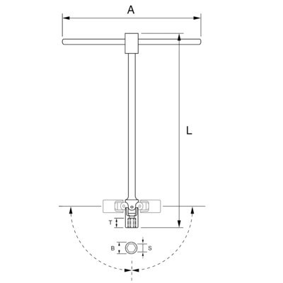 BAHCO Pokrętło T z nasadką skrętną 17 mm BAHCO