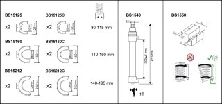 BAHCO Szczęki do przyrządu do ściskania sprężyn MacPherson BS15 rozmiar 140 - 195 mm BAHCO