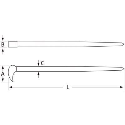 BAHCO Łom z profilowaną głowicą 406 mm BAHCO