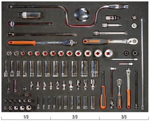 BAHCO Nasadki 1/4" + 3/8" w wytłoczce 83 el. BAHCO