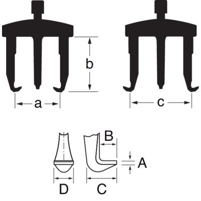 BAHCO Ściągacz dwuramienny 80-350/160-420 mm, 200 mm, 110 kN BAHCO