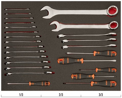 BAHCO Wkład narzędziowy: klucze i wkrętaki, 25 elementów BAHCO