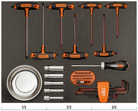 BAHCO Wkład narzędziowy pokrętła T 3/3, 54 elementy BAHCO