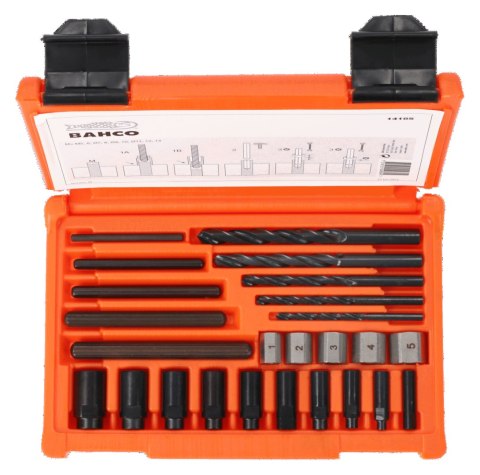 BAHCO Wykrętaki do śrub, wkrętów, kołków, ćwieków M6-M16 w walizce BAHCO