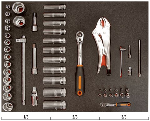 BAHCO Nasadki 1/4" + 1/2" - 50 elementów BAHCO