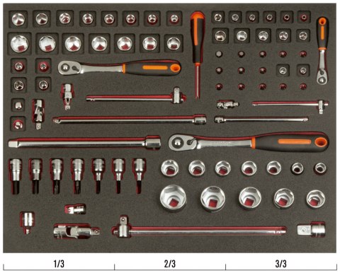BAHCO Wkład narzędziowy 1/4" i 1/2" oraz 3/8" - 83 elementy BAHCO