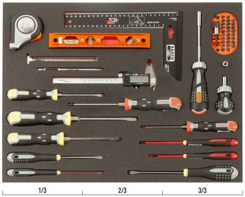 BAHCO Wkład narzędziowy - 50 elementów - Narzędzia do pobijania, Wkrętaki SL, PH, TORX, Bity udarowe, Narzędzia miernicze BAHCO