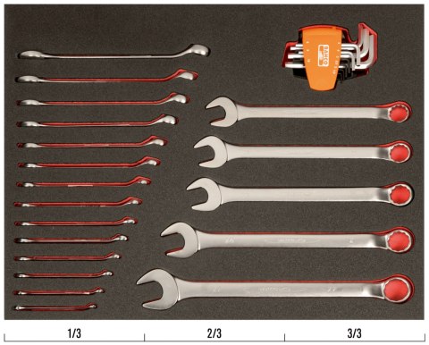 BAHCO Wkład narzędziowy - Klucze płasko-oczkowe odsadzane 28 el. BAHCO