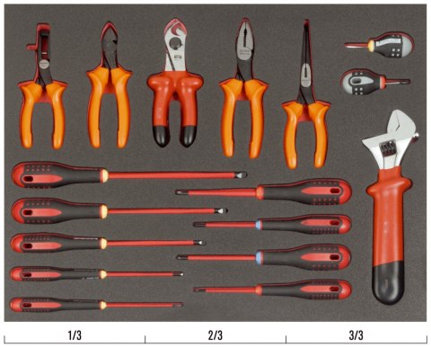 BAHCO Wkład narzędziowy izolowane klucze, szczypce, wkrętaki - 17 elementów BAHCO