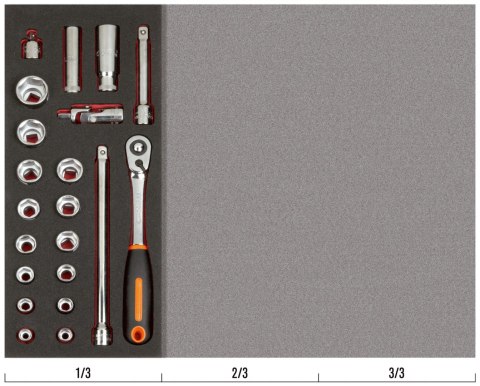 BAHCO Wkład narzędziowy nasadki 1/2" - 21 el. BAHCO