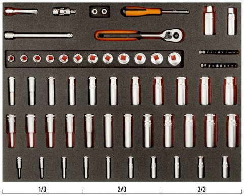 BAHCO Wkład narzędziowy - nasadki długie 1/4" + 3/8" BAHCO