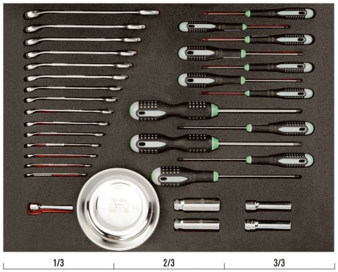 BAHCO Wkład narzędziowy, nasadki i klucze, 33 sztuk BAHCO