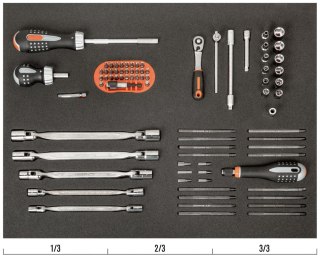 BAHCO Wkład narzędziowy: wkrętaki, nasadki i bity, 89 szt. BAHCO