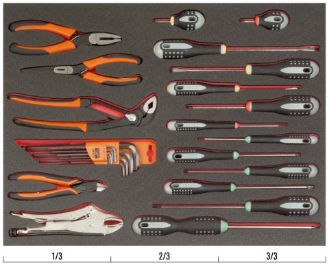 BAHCO Wkład narzędziowy z szczypcami i wkrętakami - 27 elem. BAHCO