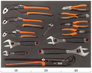 BAHCO Wkład narzędziowy z zestawem szczypiec i kluczy nastawnych - 13 elementów BAHCO