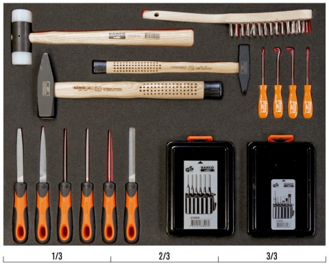BAHCO Wytłoczka z młotkami i pilnikami - 26 el. BAHCO