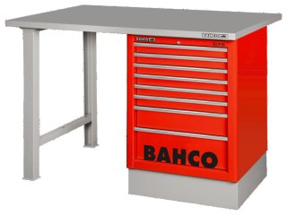 BAHCO Stół warsztatowy 6 szuflad z blatem stalowym 1500x750x1030 mm (czerwony) BAHCO