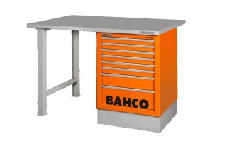 BAHCO Stół warsztatowy 6 szuflad z blatem stalowym 1500x750x1030 mm (pomarańczowy) BAHCO