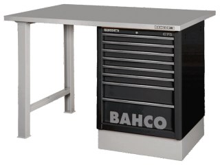 BAHCO Stół warsztatowy 6 szuflad z blatem stalowym 1800x750x1030 mm (czarny) BAHCO