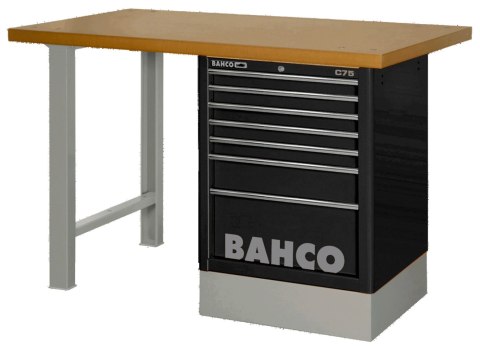 BAHCO Stół warsztatowy 7 szuflad z blatem MDF 1800x750x1030 mm (czarny) BAHCO