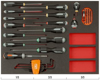 BAHCO Wkład narzędziowy - 60 el. Wkrętaki: PŁ, PH, PZ, TORX, Imbusy & Bity BAHCO