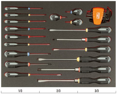 BAHCO Wkład narzędziowy - Wkrętaki: PŁ, PH, PZ, Imbusy - 27 el. BAHCO