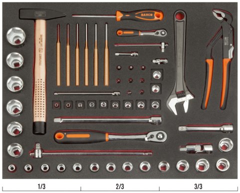 BAHCO Wkład narzędziowy - nasadki i szczypce, 60 elementów BAHCO