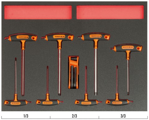 BAHCO Wkład narzędziowy z rękojeścią-T i imbusami - 19 elementów BAHCO