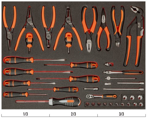 BAHCO Zestaw narzędziowy 39-częściowy: szczypce, nasadki, wkrętaki BAHCO