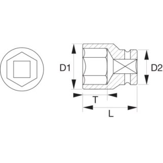 BAHCO Nasadka 1/2" 12-kątna 1.1/4" do pracy na wysokościach BAHCO